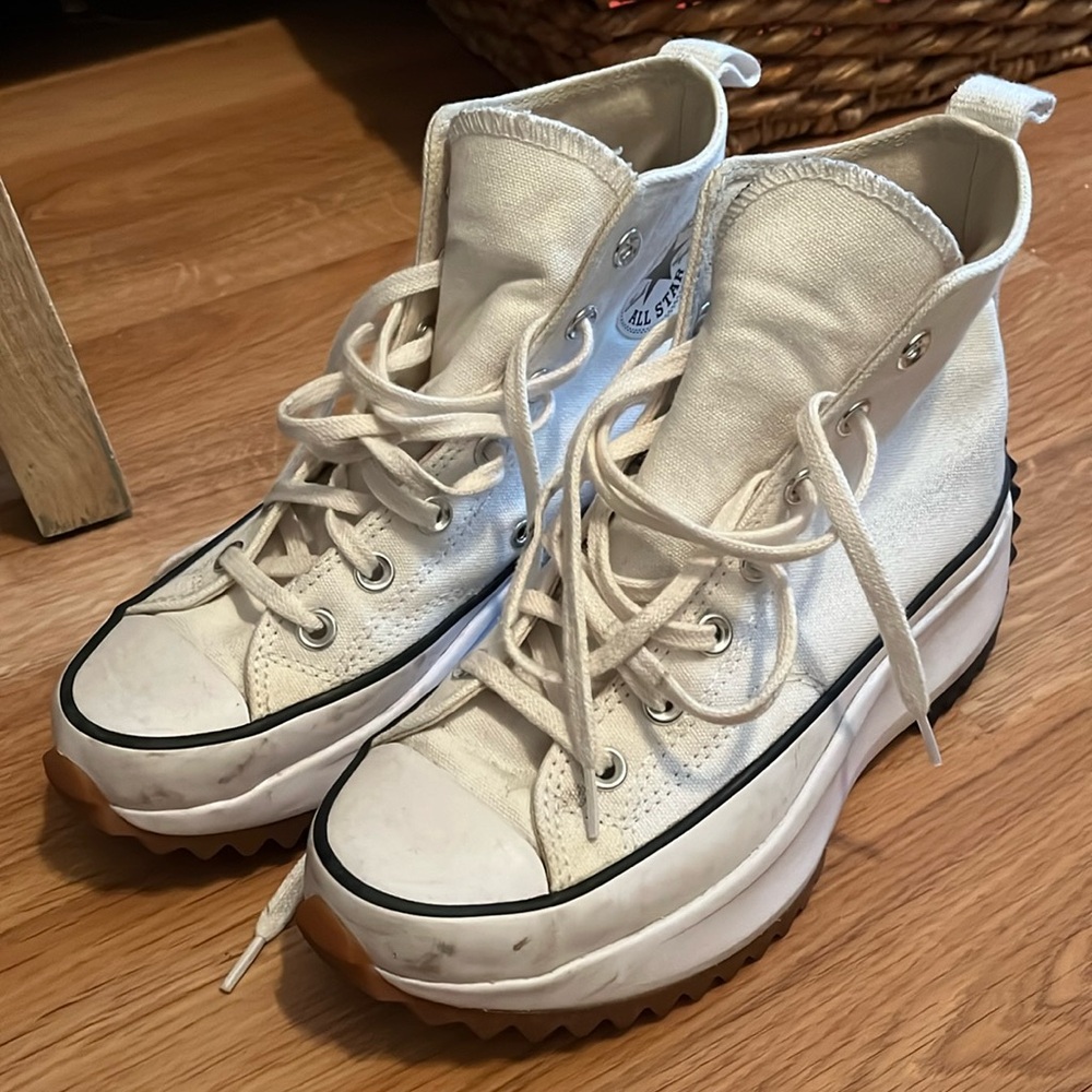 Women Converse Chuck Taylor Run Star Hike Hi Platform Shoes White Womens 7M